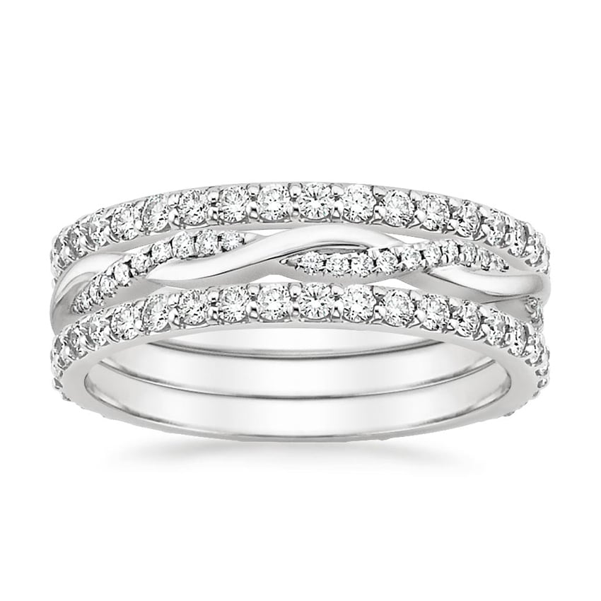 Twisted Vine Diamond Ring Stack (1 1/4 ct. tw.) Platinum Eternity Band