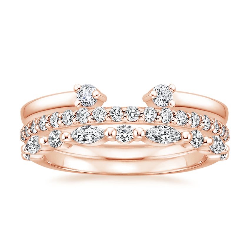Tres Diamond Ring Stack (3/4 ct. tw.) Rose Gold 18k Wedding Band