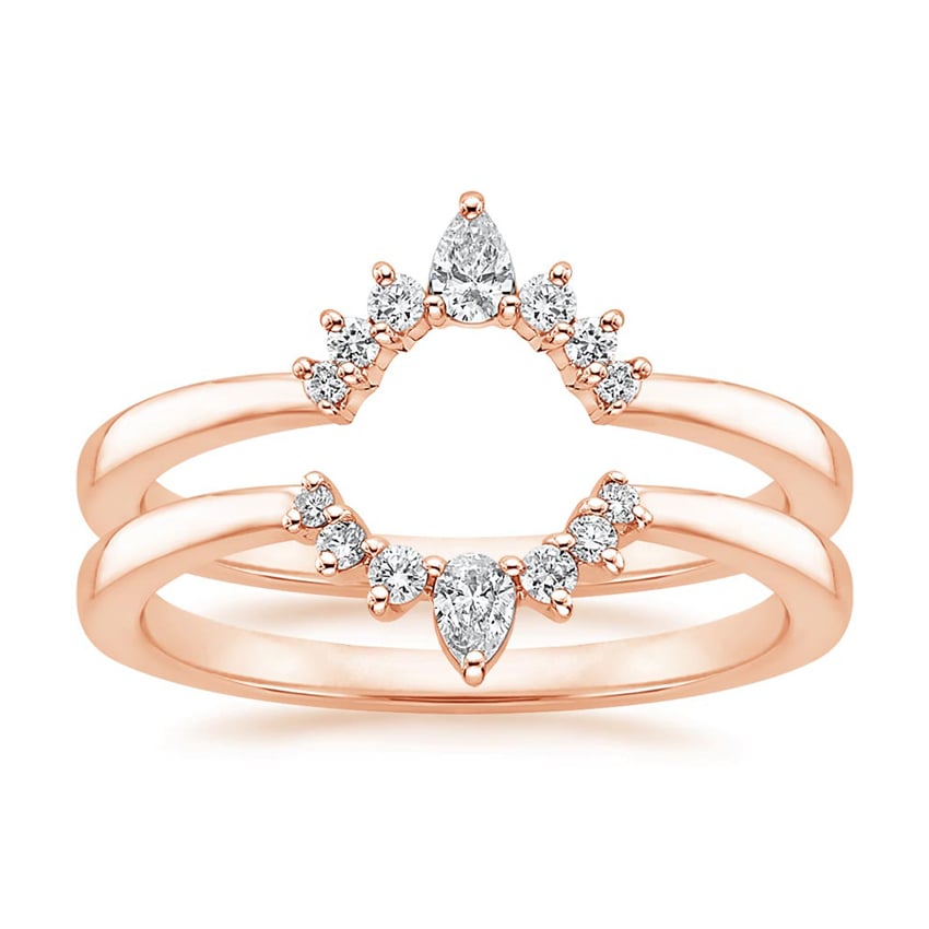 Lunette Nested Diamond Ring Stack Rose Gold 18k Wedding Band
