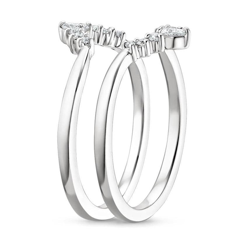 Lunette Nested Diamond Ring Stack Platinum Wedding Band