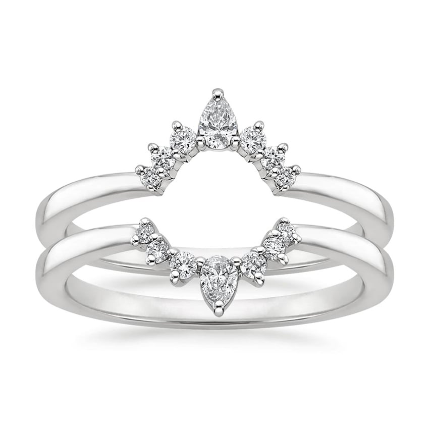 Lunette Nested Diamond Ring Stack Platinum Wedding Band