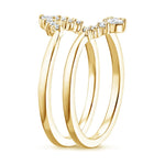 Lunette Nested Diamond Ring Stack Yellow Gold 18k Wedding Band