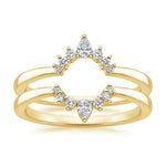 Lunette Nested Diamond Ring Stack Yellow Gold 18k Wedding Band