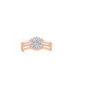 Crescent Nested Diamond Ring Stack Rose Gold 18k Wedding Band