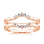 Crescent Nested Diamond Ring Stack Rose Gold 18k Wedding Band