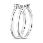 Crescent Nested Diamond Ring Stack Platinum Wedding Band