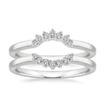 Crescent Nested Diamond Ring Stack Platinum Wedding Band