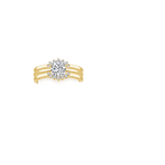 Crescent Nested Diamond Ring Stack Yellow Gold 18k Wedding Band