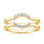 Crescent Nested Diamond Ring Stack Yellow Gold 18k Wedding Band