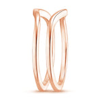Chevron Nested Ring Stack Rose Gold 18k Wedding Band