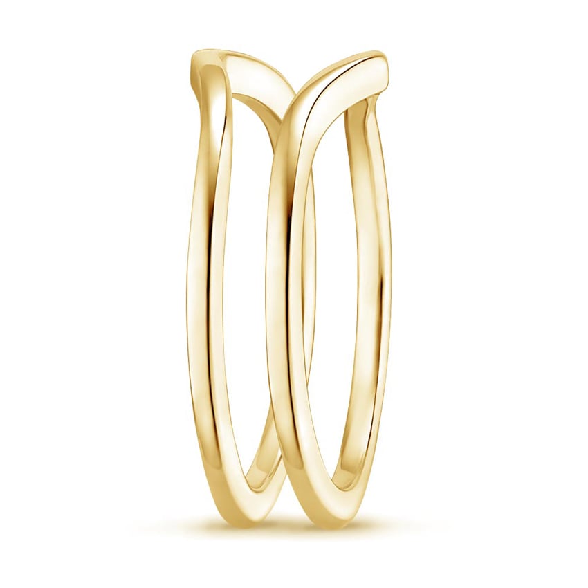 Chevron Nested Ring Stack Yellow Gold 18k Wedding Band