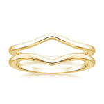 Chevron Nested Ring Stack Yellow Gold 18k Wedding Band