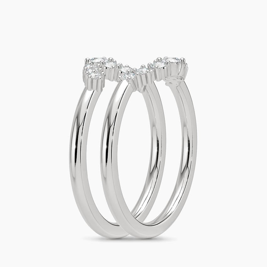 Aria Nested Contoured Diamond Ring Stack (1/3 ct. tw.) White Gold 18k Wedding Band