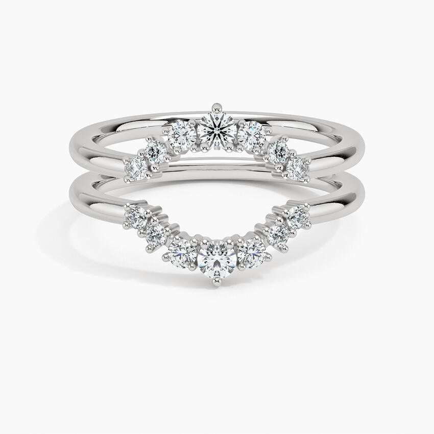 Aria Nested Contoured Diamond Ring Stack (1/3 ct. tw.) White Gold 18k Wedding Band