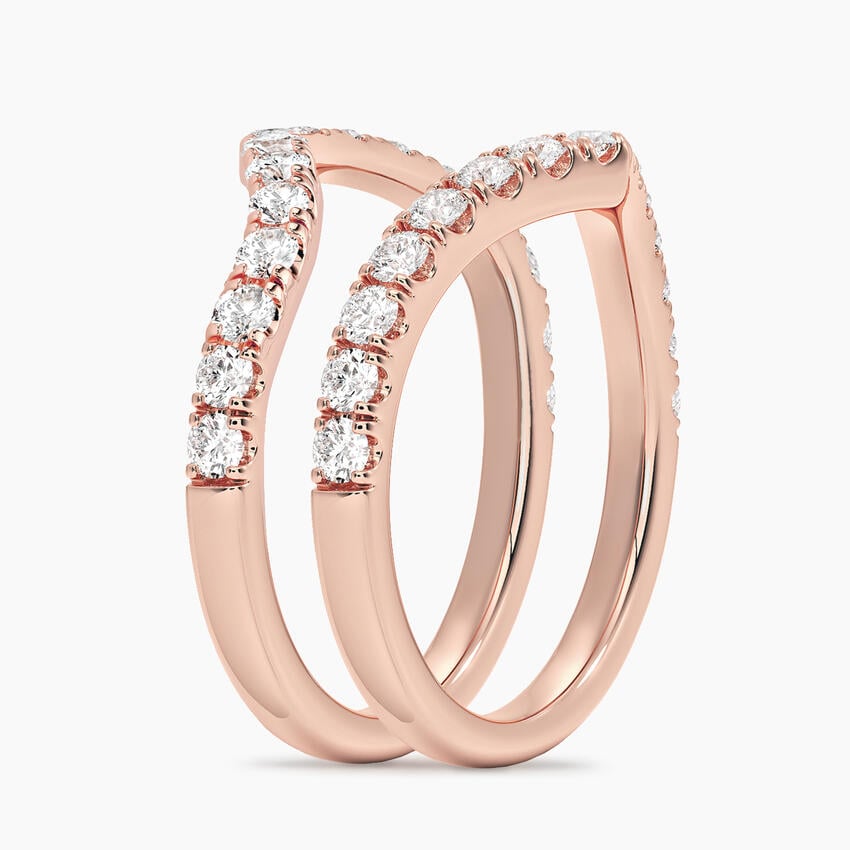 Flair Nested Lab Diamond Ring Stack (7/8 ct. tw.) Rose Gold 18k Wedding Band