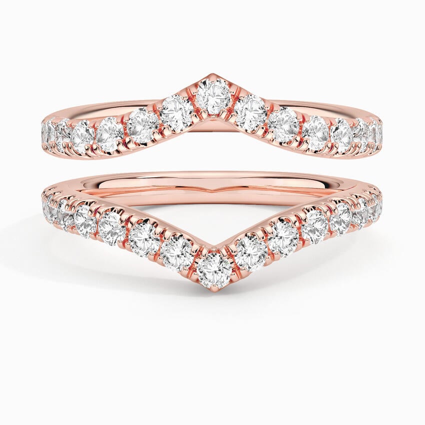 Flair Nested Lab Diamond Ring Stack (7/8 ct. tw.) Rose Gold 18k Wedding Band