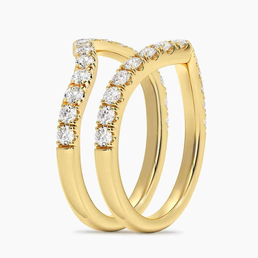 Flair Nested Lab Diamond Ring Stack (7/8 ct. tw.) Yellow Gold 18k Wedding Band