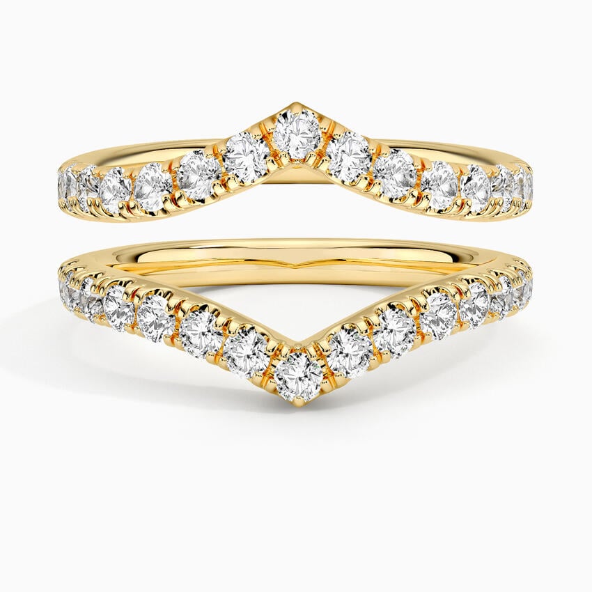Flair Nested Lab Diamond Ring Stack (7/8 ct. tw.) Yellow Gold 18k Wedding Band