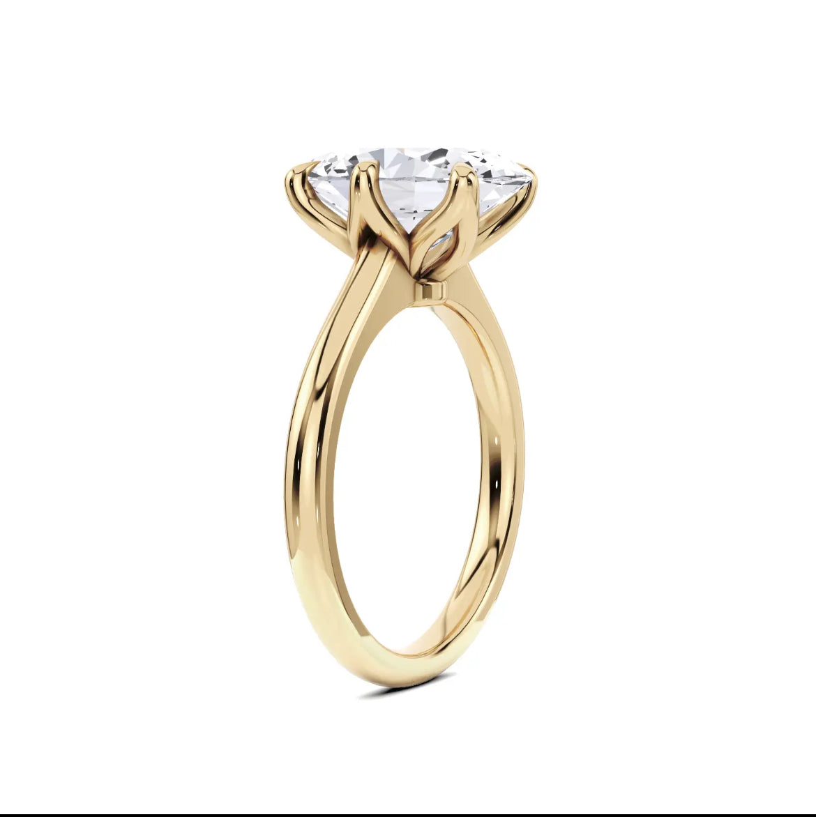 Tulip Floral Engagement Ring with a 2.5 Carat Diamond Centre Stone