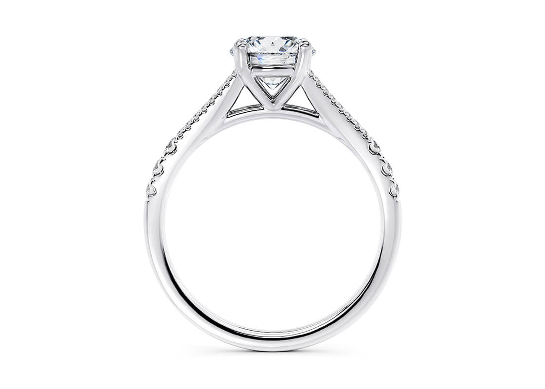 Oxford Diamond Band Platinum Round Engagement Ring