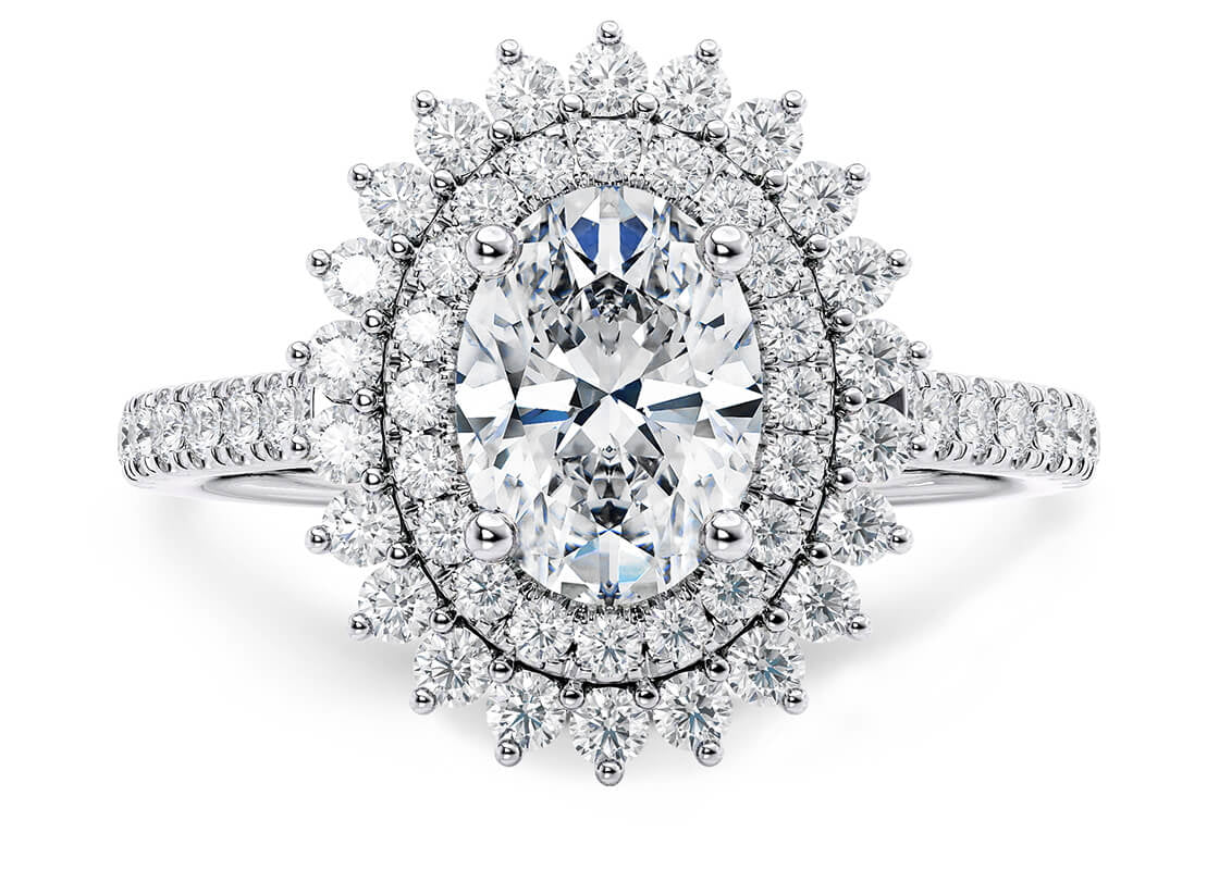 Berkeley Halo Platinum Oval Engagement Ring