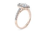 Medici Halo Rose Gold 18k Marquise Engagement Ring