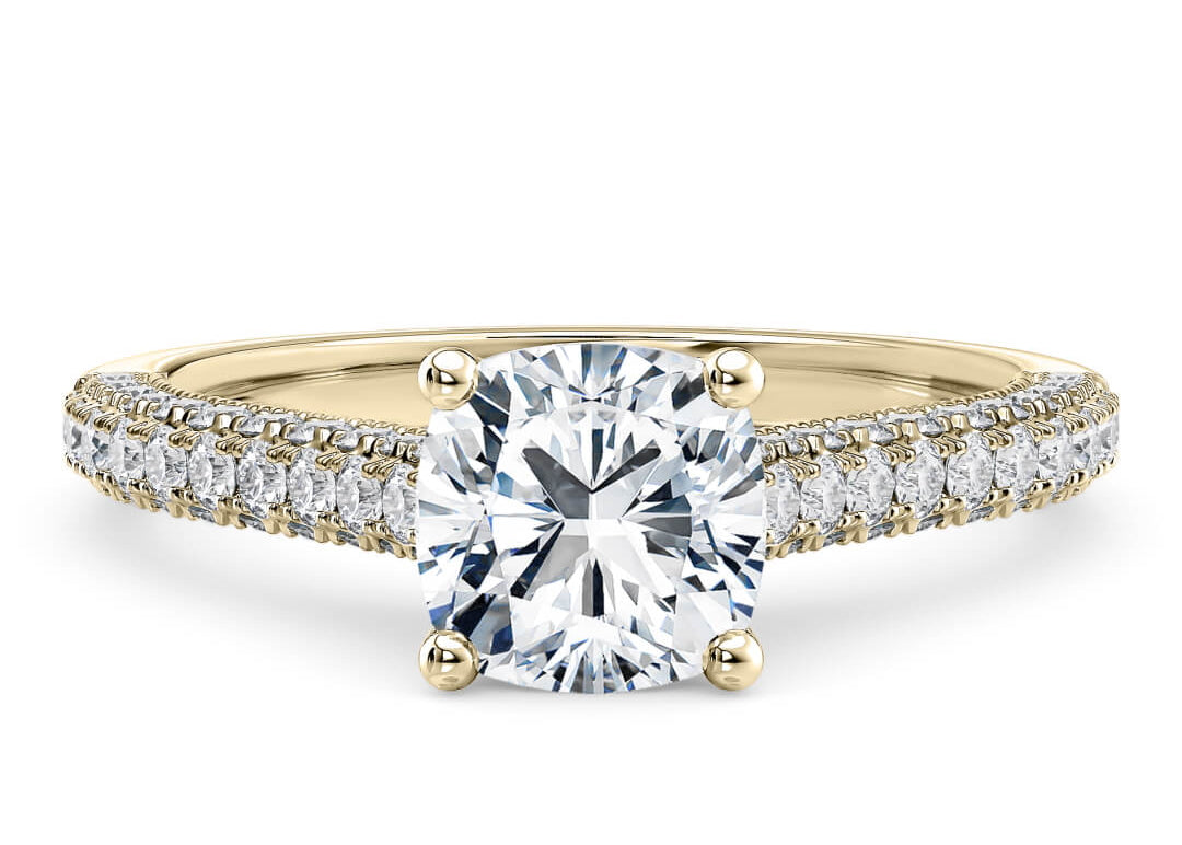 Bloomsbury Vintage Yellow Gold 18k Cushion Engagement Ring