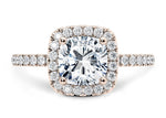 Isabella Halo Rose Gold 18k Cushion Engagement Ring