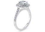 Empress Halo Platinum Round Engagement Ring