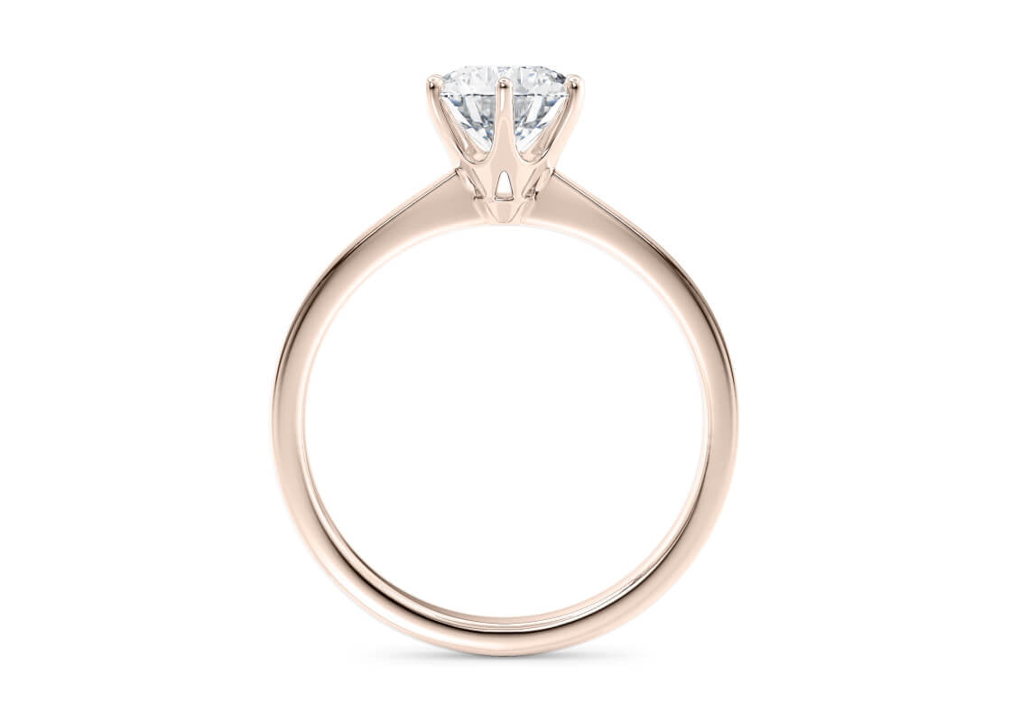 Grace Solitaire Rose Gold 18k Round Engagement Ring