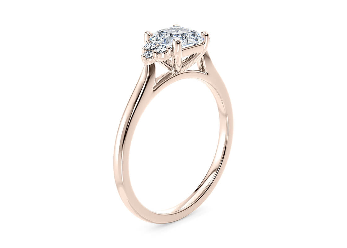 Rosa Vintage Rose Gold 18k Asscher Engagement Ring