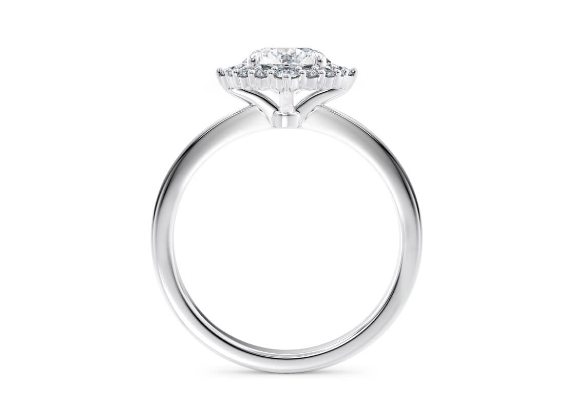 Esther Halo Platinum Round Engagement Ring