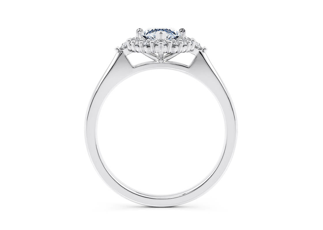 Hampstead Halo Platinum Marquise Engagement Ring