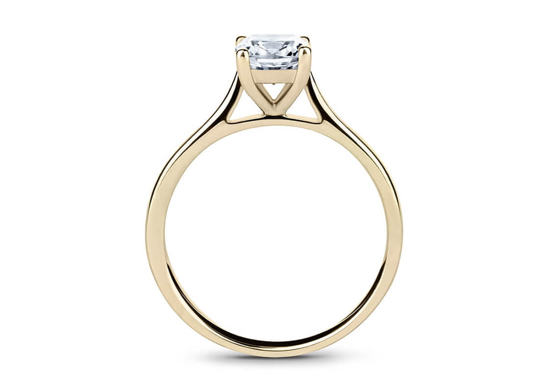 Contour Solitaire Yellow Gold 18k Cushion Engagement Ring
