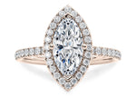 Isabella Halo Rose Gold 18k Marquise Engagement Ring