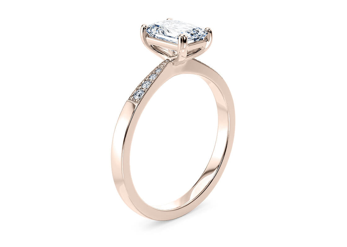 Delicacy Vintage Rose Gold 18k Emerald Engagement Ring