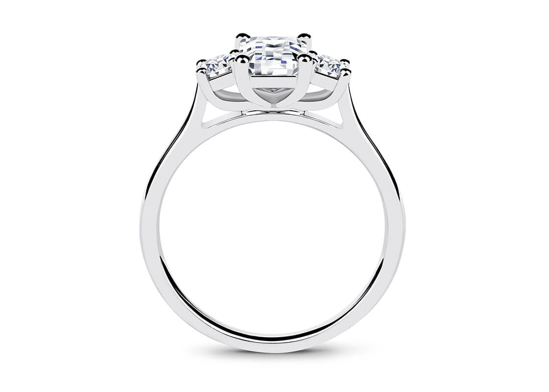 Roma Trilogy Platinum Emerald Engagement Ring