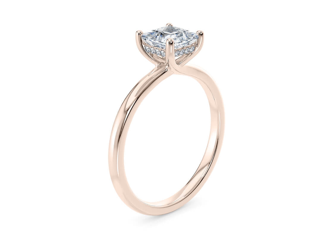 Paloma Solitaire Rose Gold 18k Princess Engagement Ring