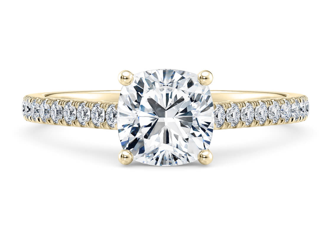 1477 Vintage Yellow Gold 18k Cushion Engagement Ring