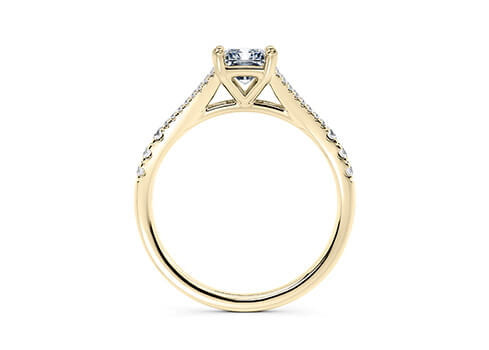 Oxford Diamond Band Yellow Gold 18k Radiant Engagement Ring