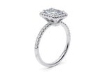 Isabella Halo Platinum Emerald Engagement Ring