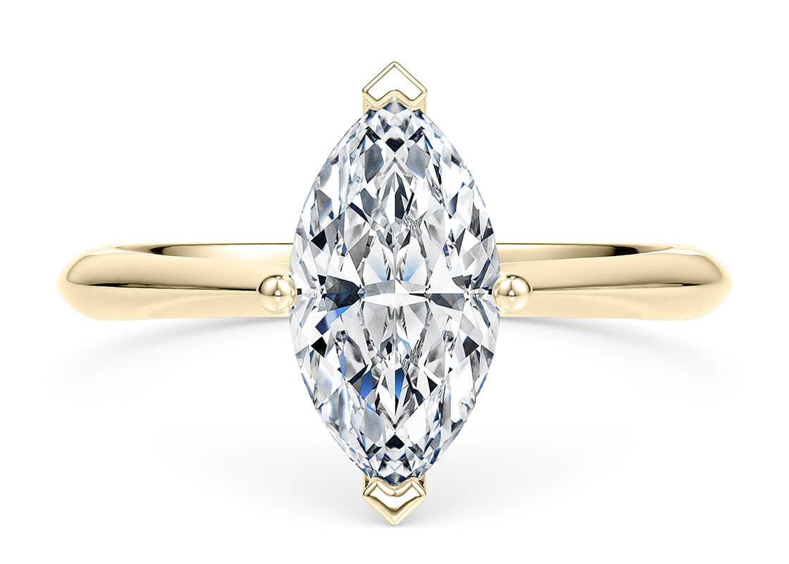 Iris Solitaire Yellow Gold 18k Marquise Engagement Ring