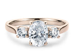 Roma Trilogy Rose Gold 18k Oval Engagement Ring
