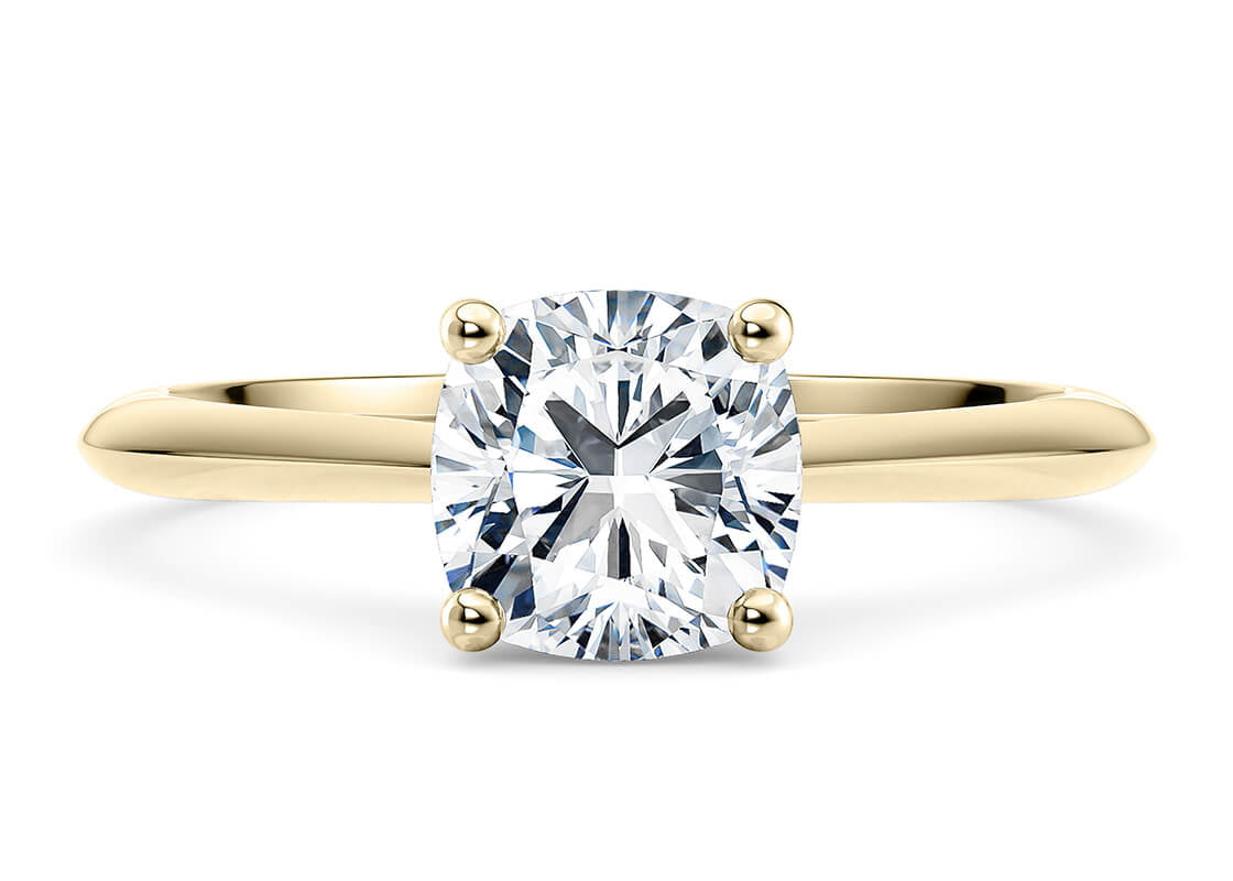 Hope Solitaire Yellow Gold 18k Cushion Engagement Ring