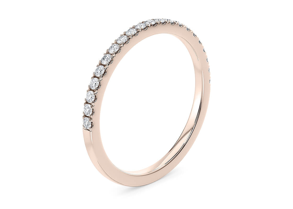 Vogue Rose Gold 18k Half Set Eternity Ring