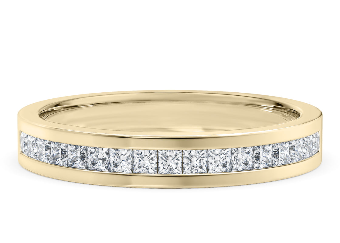 Allya Yellow Gold 18k Half Set Eternity Ring