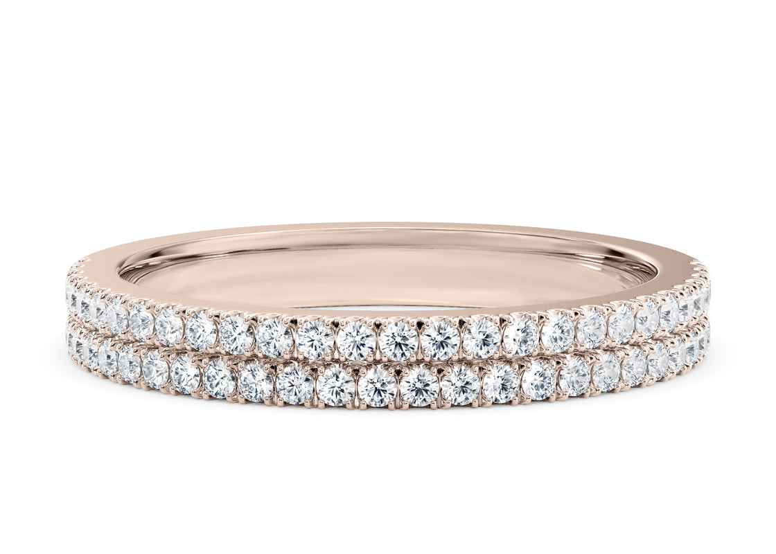 Grandessa Rose Gold 18k Half Set Eternity Ring