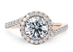 Kew Halo Rose Gold 18k Round Engagement Ring