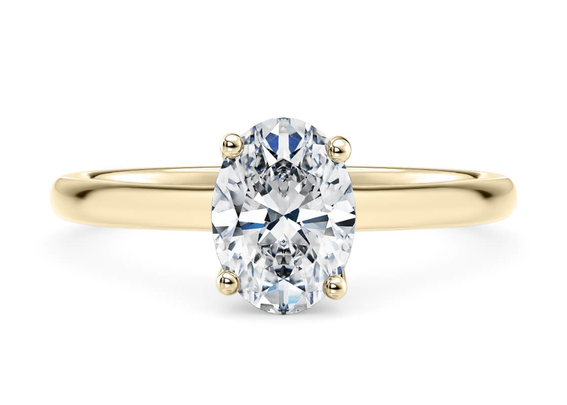 Paloma Solitaire Yellow Gold 18k Oval Engagement Ring