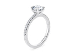 Aria Diamond Band Platinum Round Engagement Ring